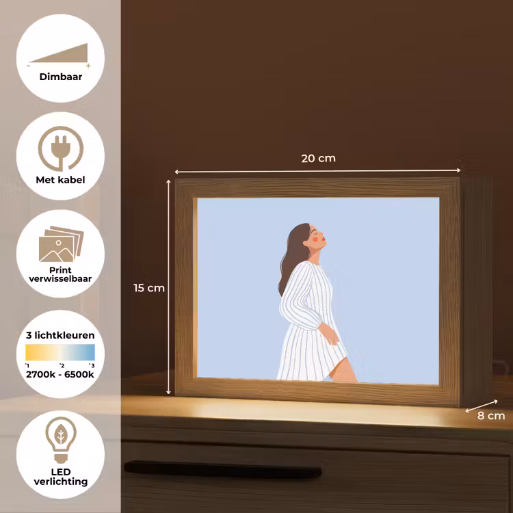 Lightbox - Wandlamp - Vrouw - Profiel - Rust - Modern - Illustratie — 9