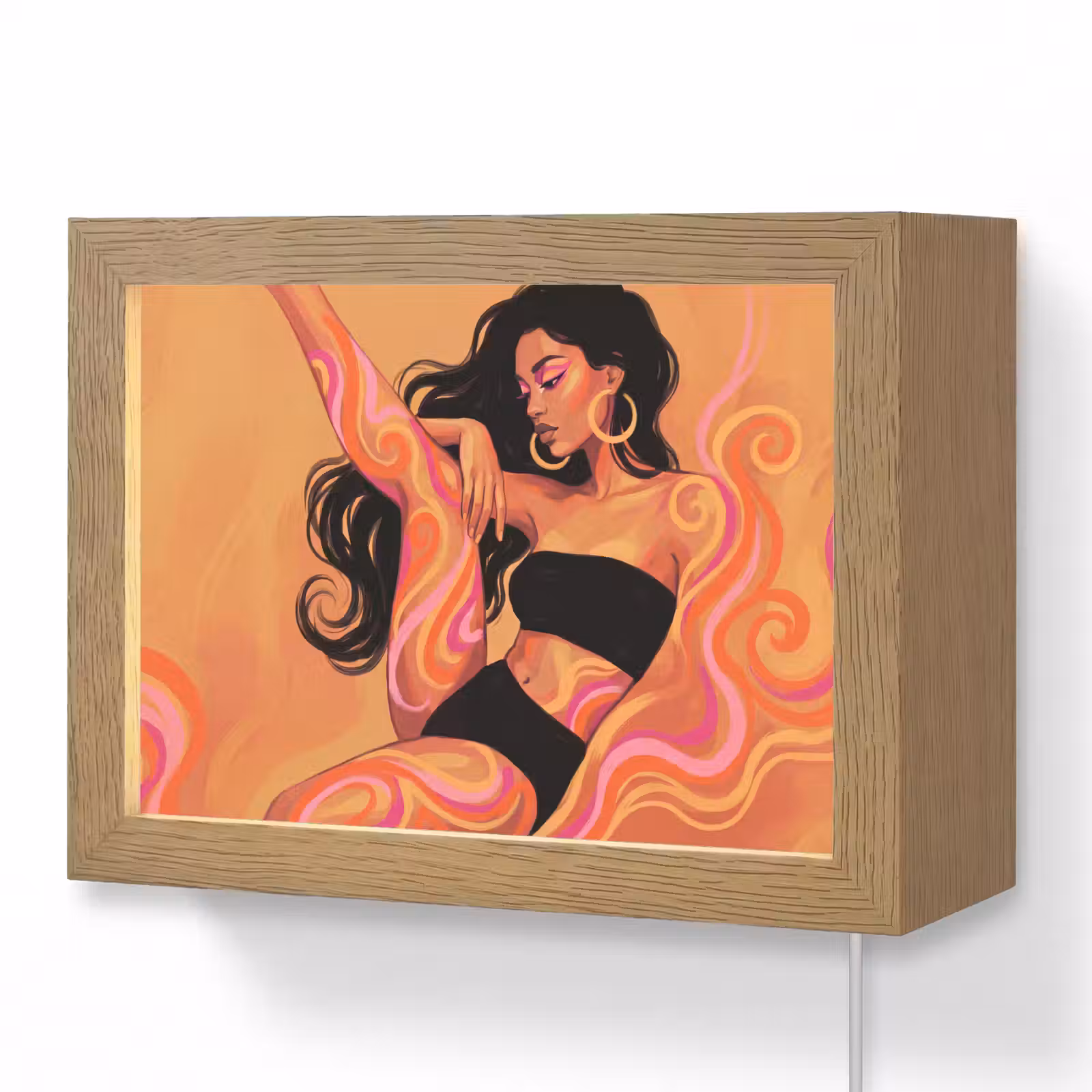 Lightbox - Wandlamp - Vrouw - Portret - Abstract - Modern - Kleurrijk — 1