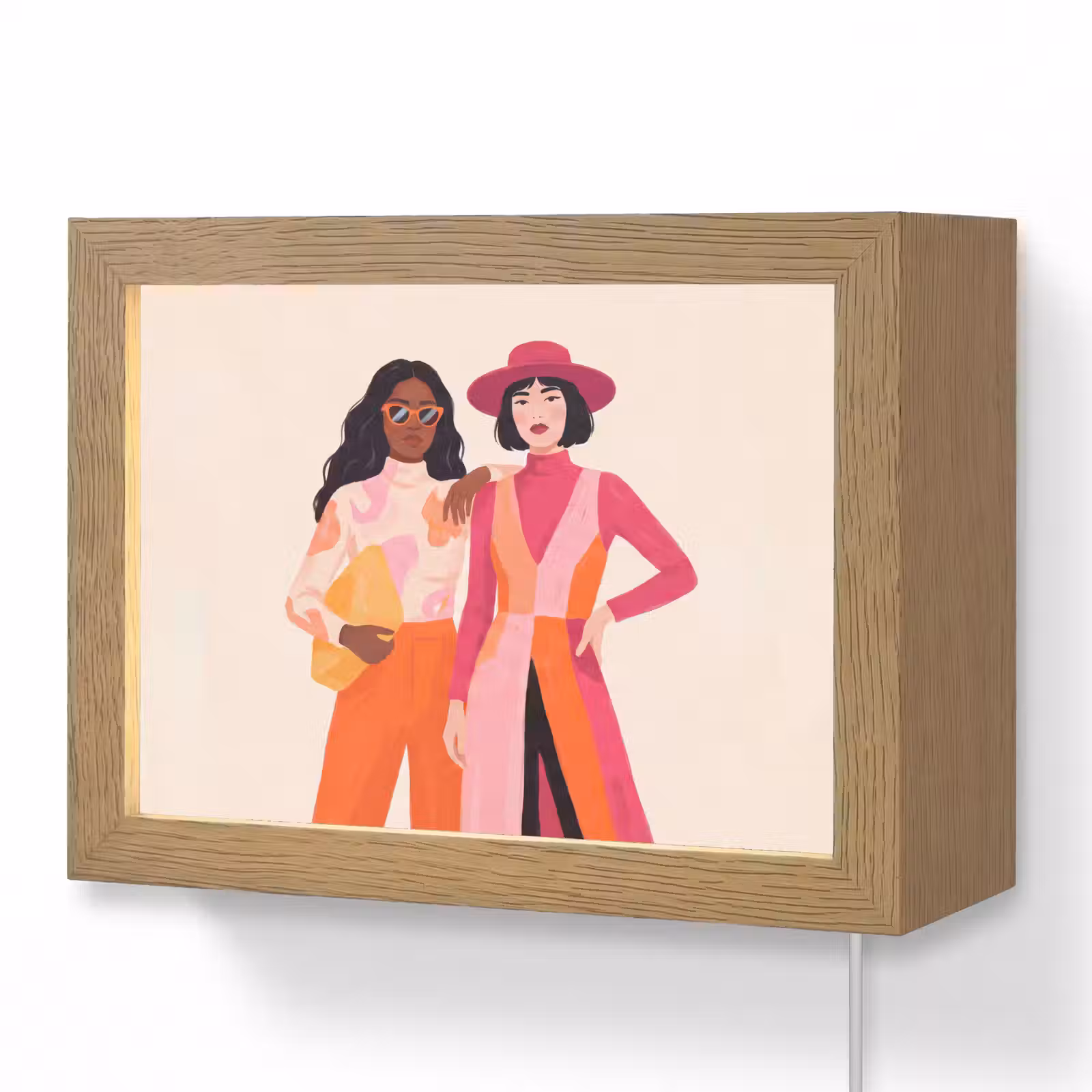 Lightbox - Wandlamp - Vrouw - Twee - Mode - Abstract - Kleurrijk — 1