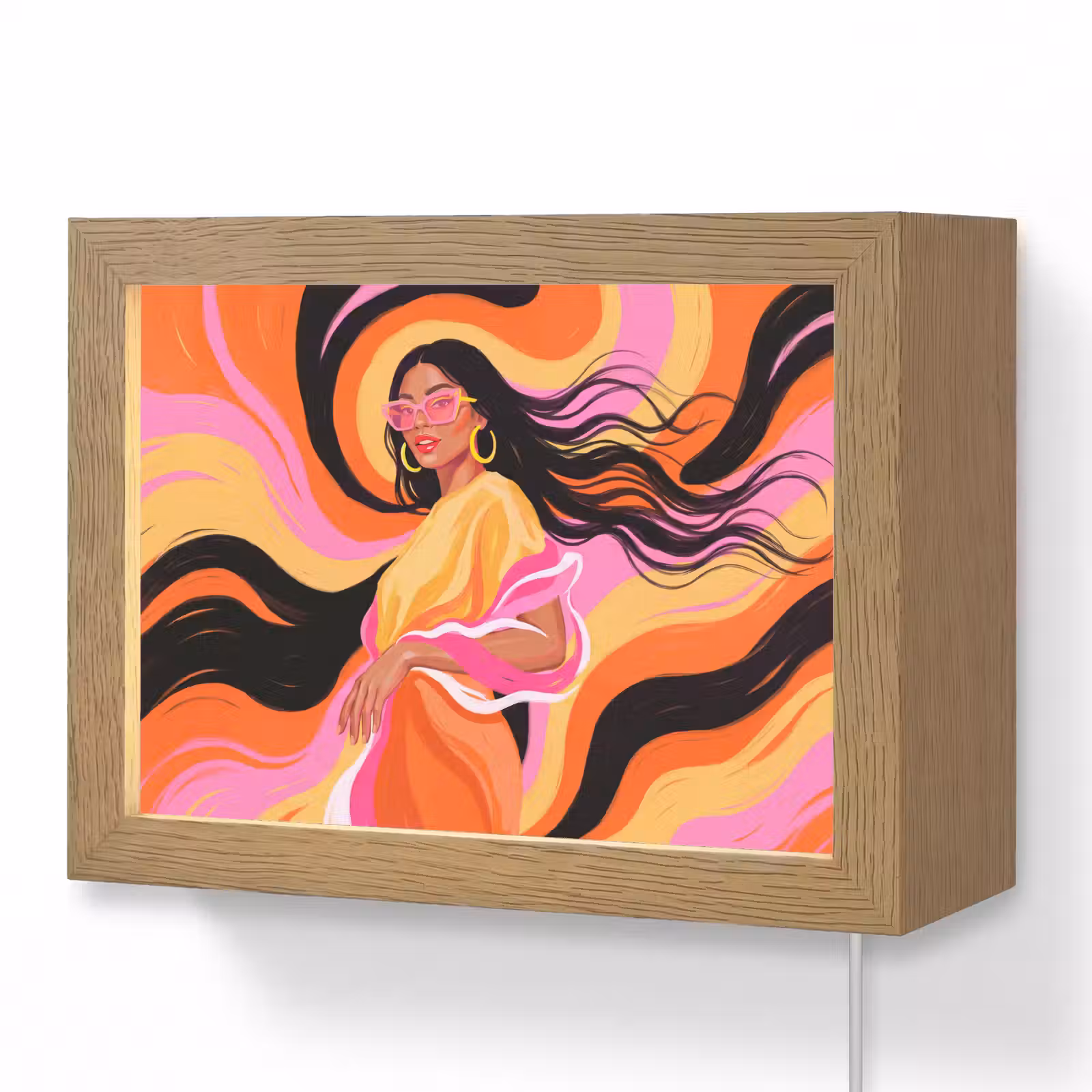 Lightbox - Wandlamp - Vrouw - Zonnebril - Abstract - Kleurrijk — 1