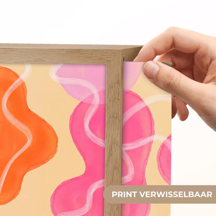 Lightbox - Wandlamp - Abstract - Aquarel - Organisch - Oranje - Roze — 6