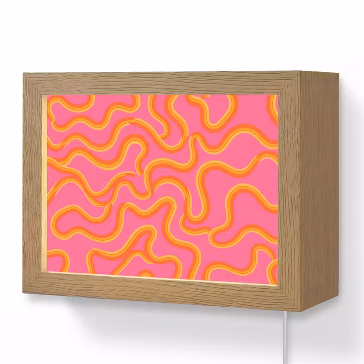 Lightbox - Wandlamp - Abstract - Golvende lijnen - Modern - Kleurrijk — 1