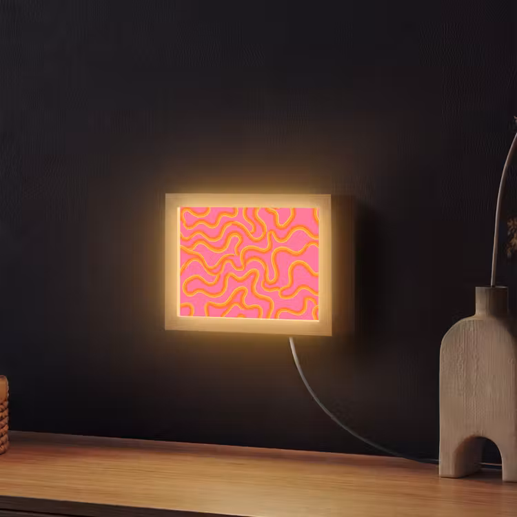 Lightbox - Wandlamp - Abstract - Golvende lijnen - Modern - Kleurrijk — 2