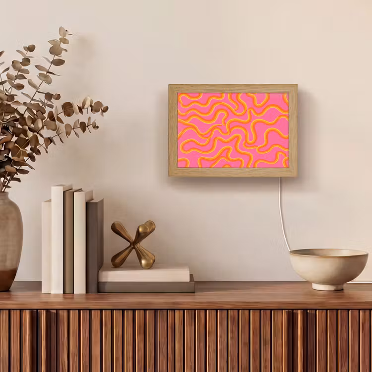 Lightbox - Wandlamp - Abstract - Golvende lijnen - Modern - Kleurrijk — 4