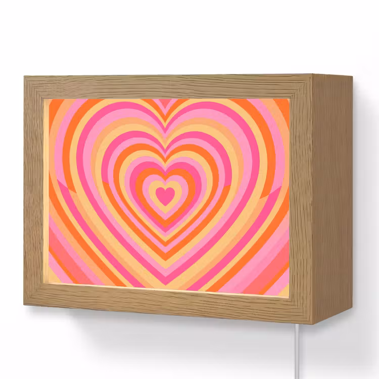 Lightbox - Wandlamp - Hart - Concentrisch - Abstract - Liefde - Kleurrijk — 1