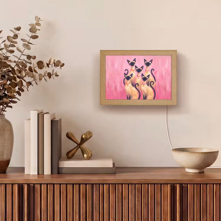 Lightbox - Wandlamp - Kat - Groep - Dieren - Modern - Roze — 4