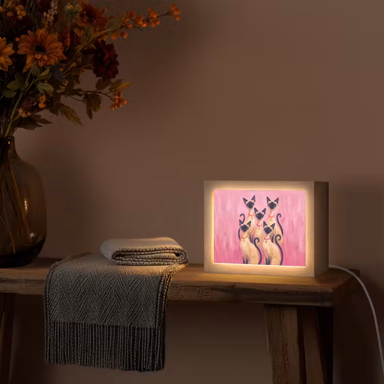 Lightbox - Wandlamp - Kat - Groep - Dieren - Modern - Roze — 5