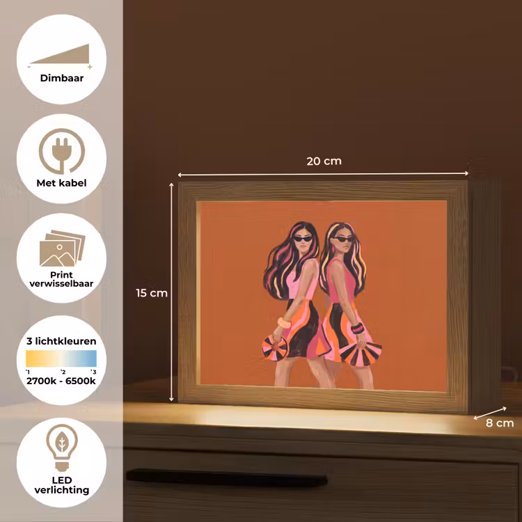 Lightbox - Wandlamp - Mensen - Duo - Mode - Illustratie - Kleurrijk — 9