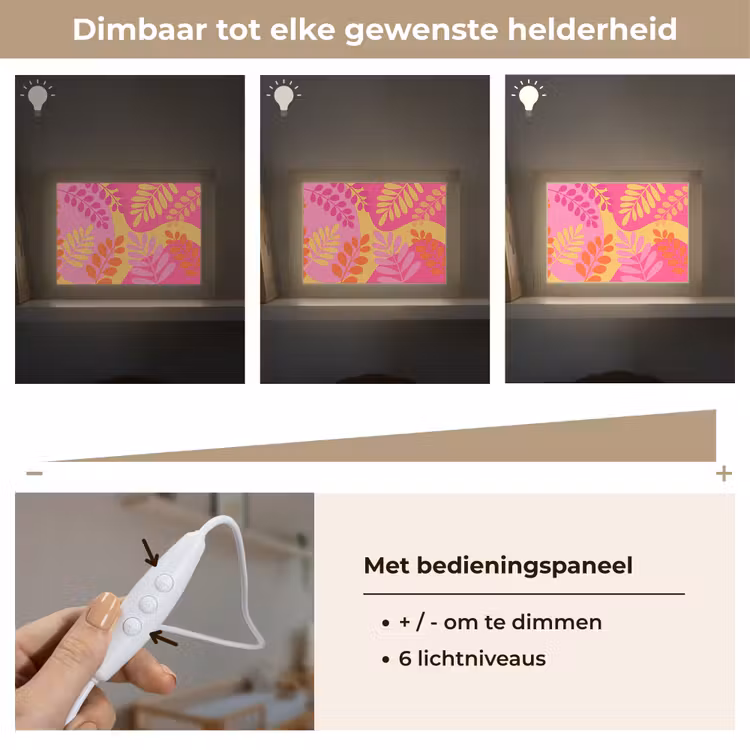 Lightbox - Wandlamp - Natuur - Bladeren - Abstract - Roze - Geel — 8