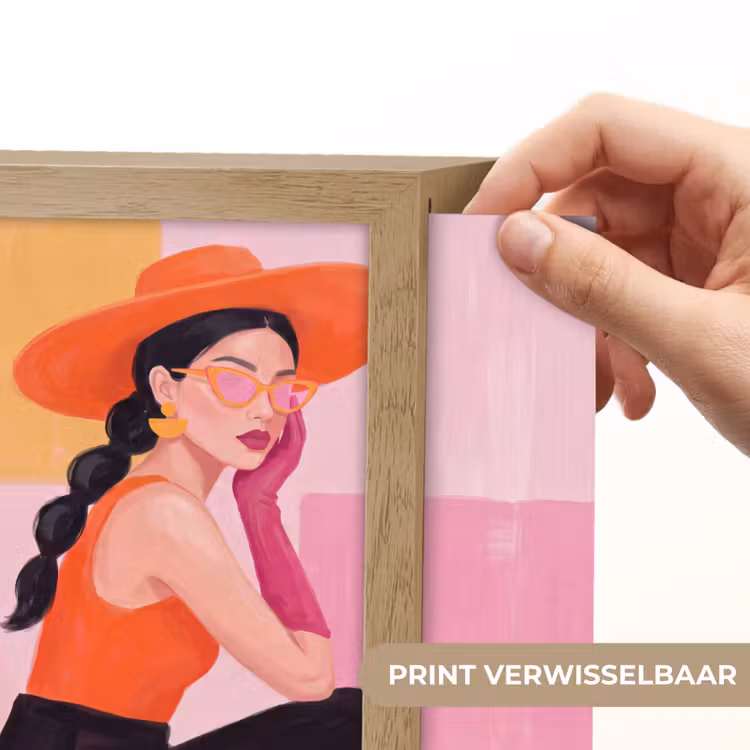 Lightbox - Wandlamp - Vrouw - Hoed - Mode - Modern - Oranje — 6