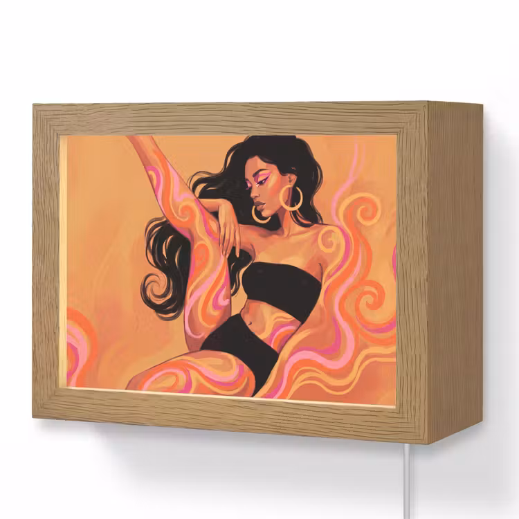 Lightbox - Wandlamp - Vrouw - Portret - Abstract - Modern - Kleurrijk — 1