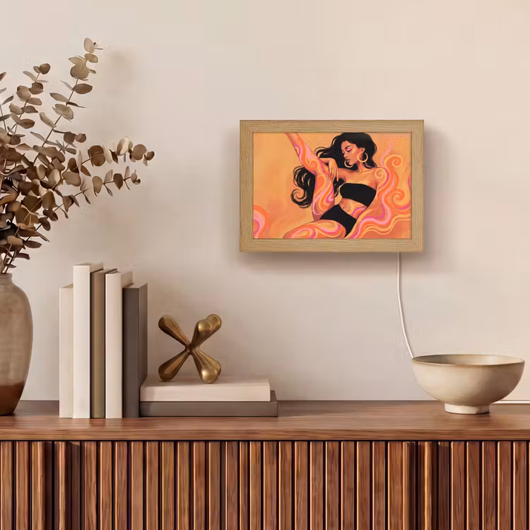 Lightbox - Wandlamp - Vrouw - Portret - Abstract - Modern - Kleurrijk — 4