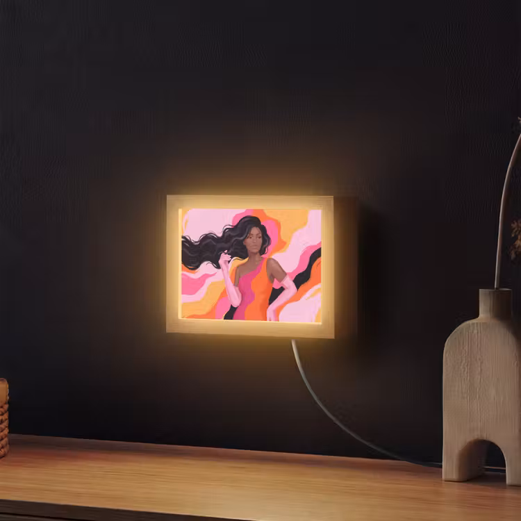 Lightbox - Wandlamp - Vrouw - Portret - Kleurrijk - Modern - Kunst — 2