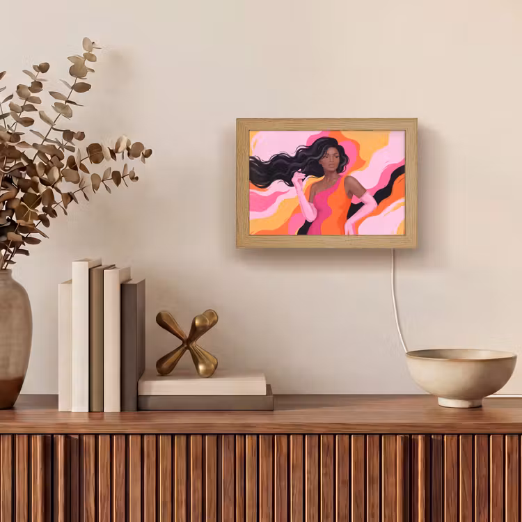 Lightbox - Wandlamp - Vrouw - Portret - Kleurrijk - Modern - Kunst — 4