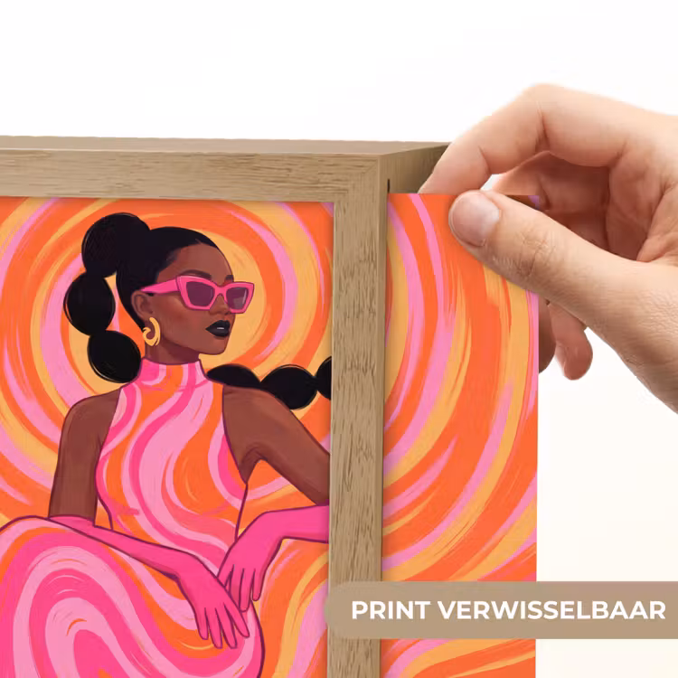 Lightbox - Wandlamp - Vrouw - Portret - Kunst - Abstract - Roze — 6