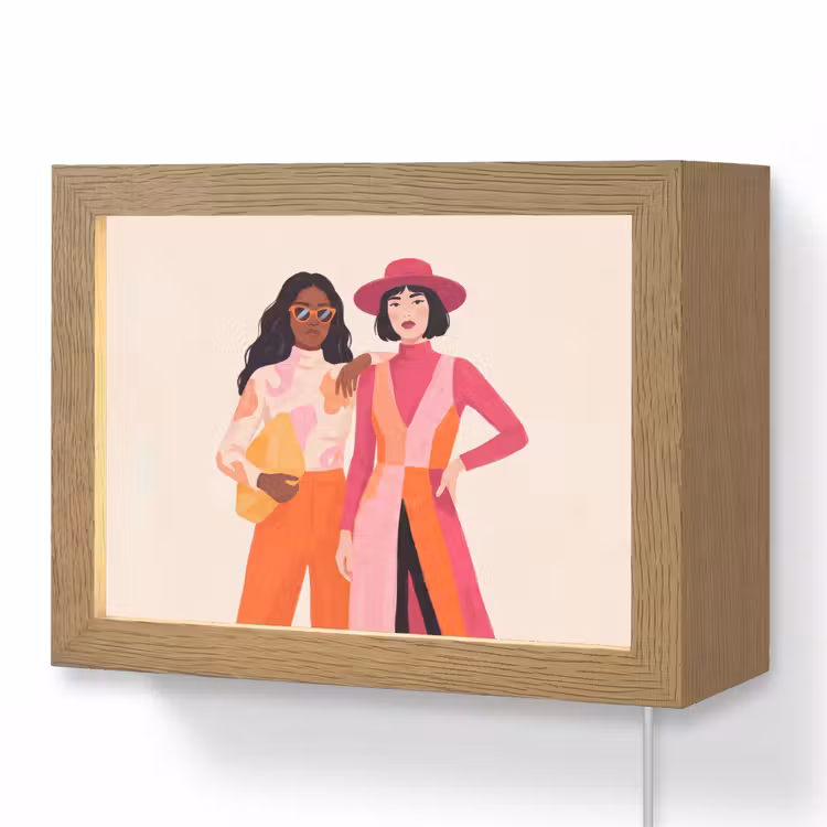Lightbox - Wandlamp - Vrouw - Twee - Mode - Abstract - Kleurrijk — 1