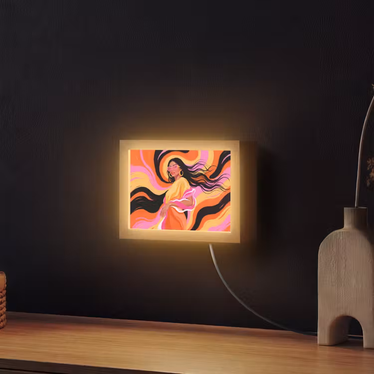Lightbox - Wandlamp - Vrouw - Zonnebril - Abstract - Kleurrijk — 2