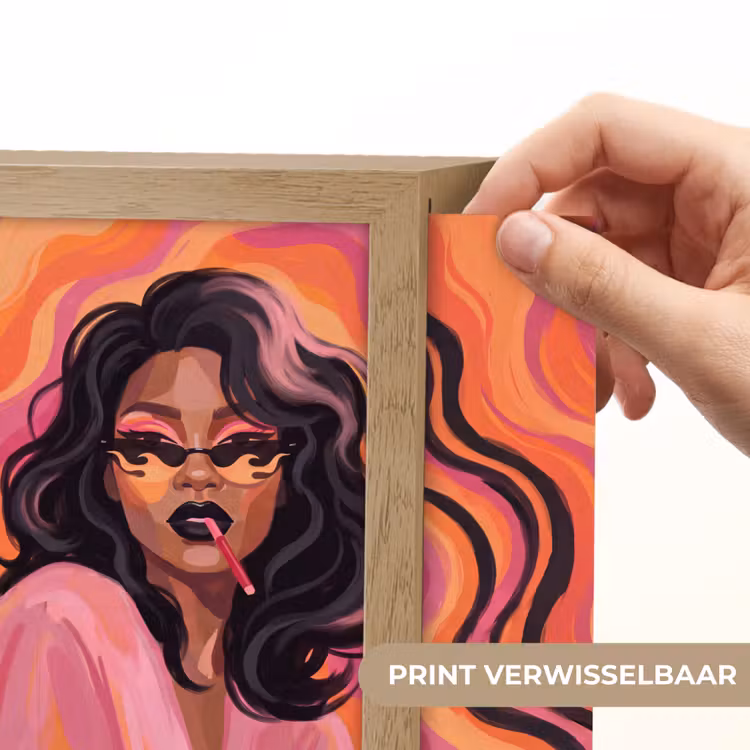 Lightbox - Wandlamp - Vrouw - Zonnebril - Modern - Portret - Oranje — 6