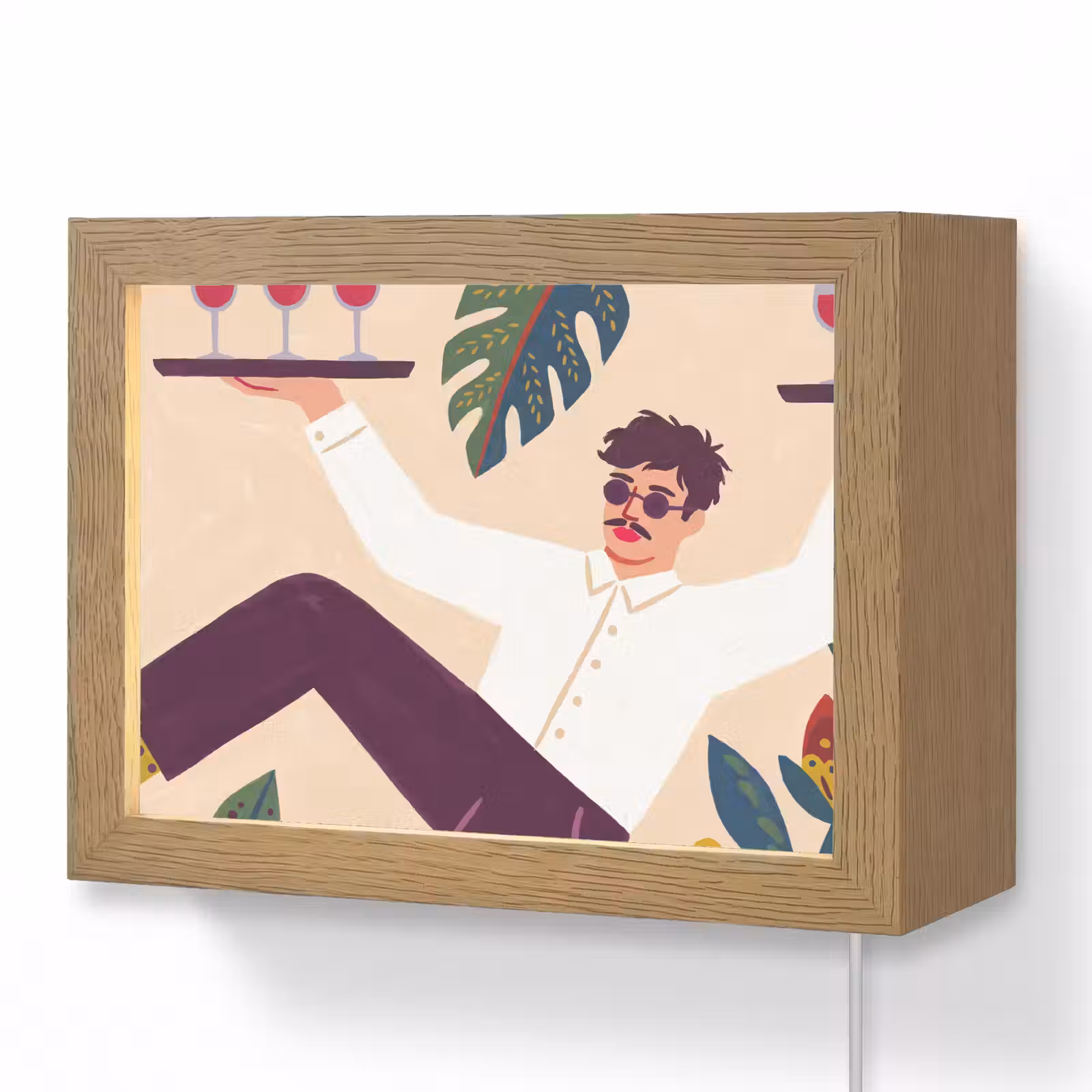 Lightbox - Wandlamp - Mensen - Dienblad - Eten - Modern - Kleurrijk — 1