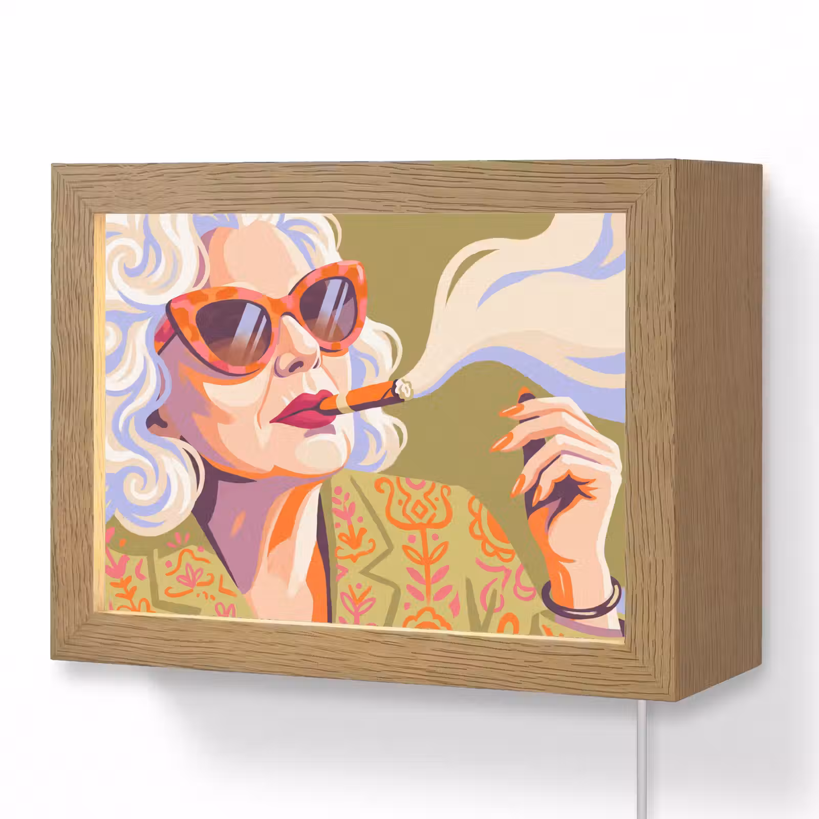 Lightbox - Wandlamp - Vrouw - Zonnebril - Portret - Modern - Kleurrijk — 1