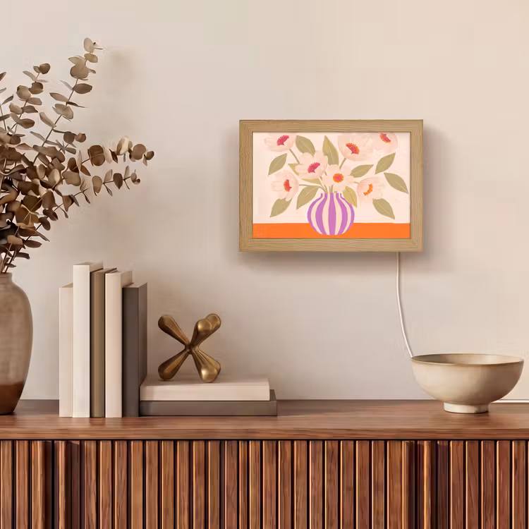 Lightbox - Wandlamp - Bloemen - Vaas - Abstract - Paars - Oranje — 4