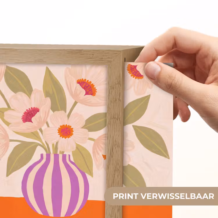 Lightbox - Wandlamp - Bloemen - Vaas - Abstract - Paars - Oranje — 6