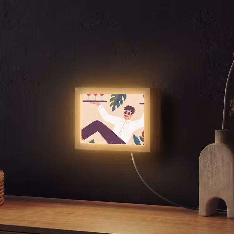 Lightbox - Wandlamp - Mensen - Dienblad - Eten - Modern - Kleurrijk — 2
