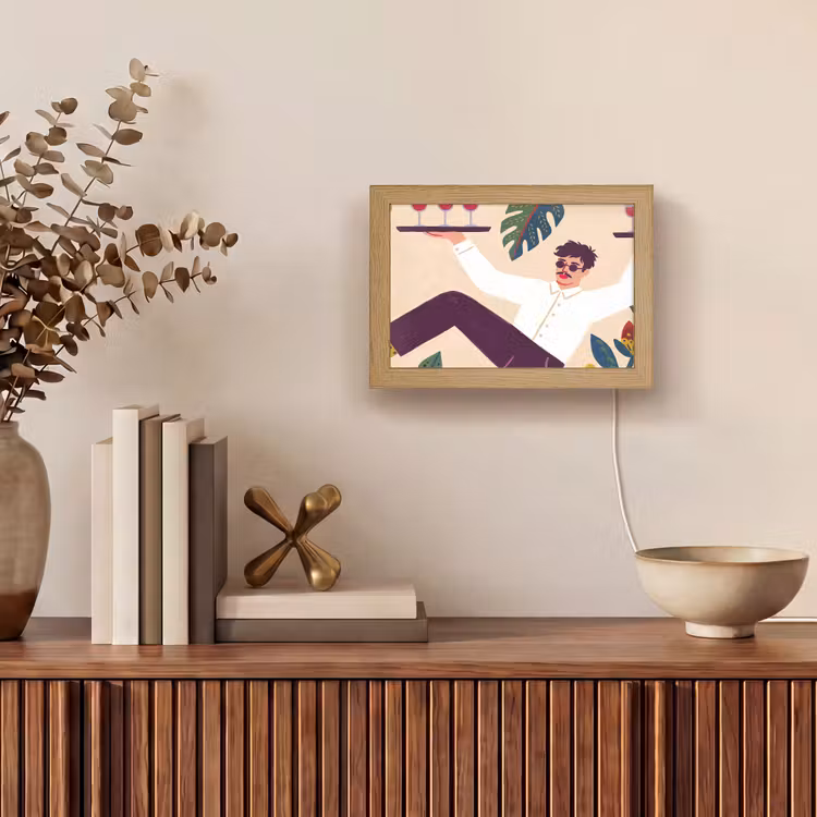Lightbox - Wandlamp - Mensen - Dienblad - Eten - Modern - Kleurrijk — 4