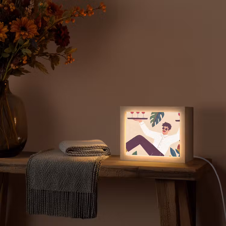 Lightbox - Wandlamp - Mensen - Dienblad - Eten - Modern - Kleurrijk — 5