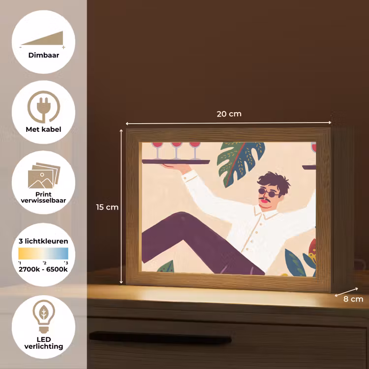 Lightbox - Wandlamp - Mensen - Dienblad - Eten - Modern - Kleurrijk — 9