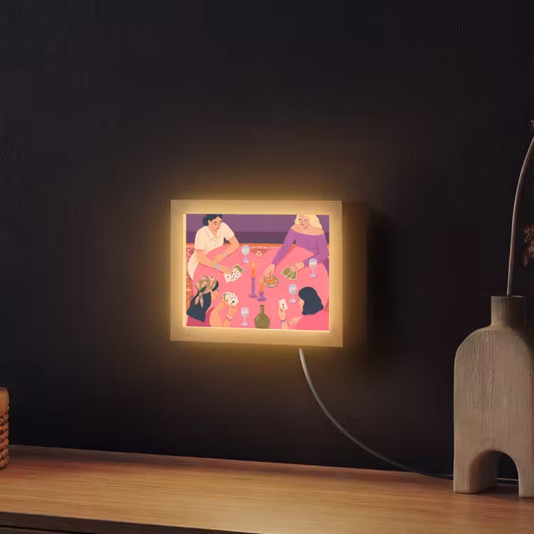 Lightbox - Wandlamp - Mensen - Kaartspel - Interieur - Modern - Kleurrijk — 2