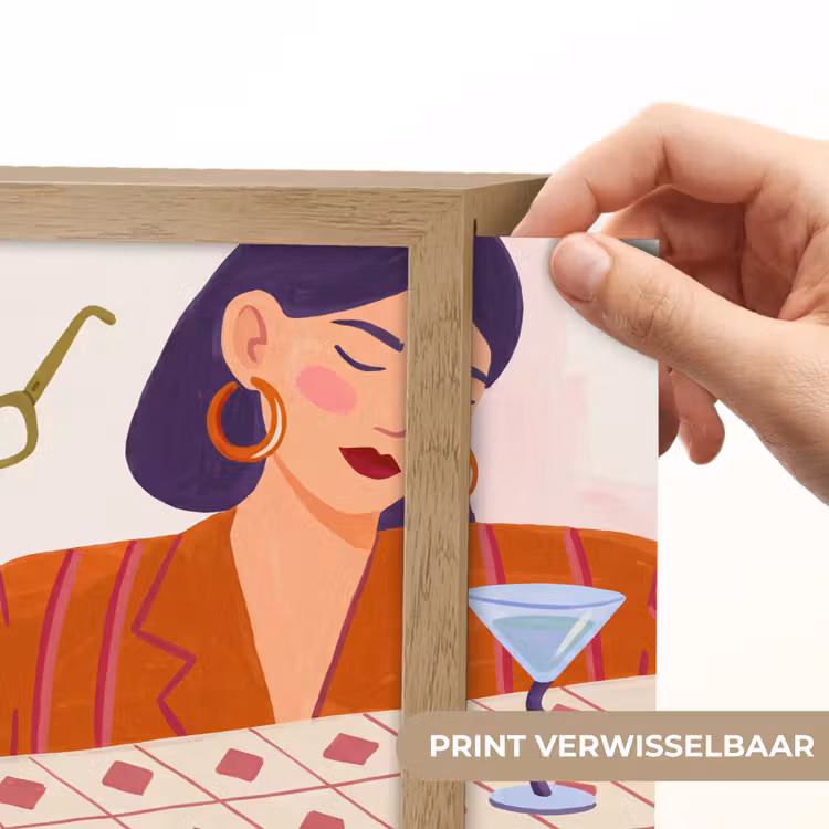 Lightbox - Wandlamp - Vrouw - Bril - Cocktail - Illustratie - Modern — 6
