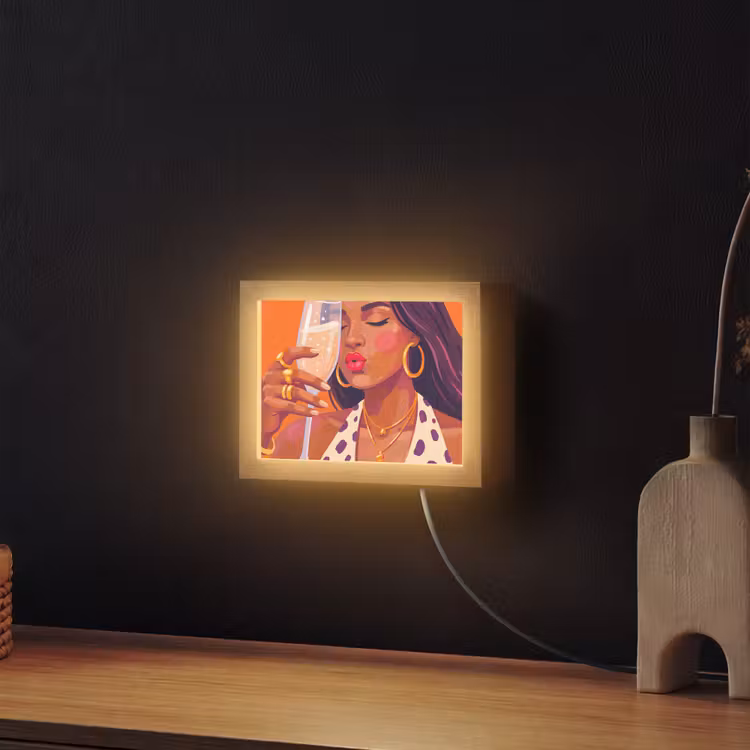Lightbox - Wandlamp - Vrouw - Champagne - Feest - Modern - Oranje — 2