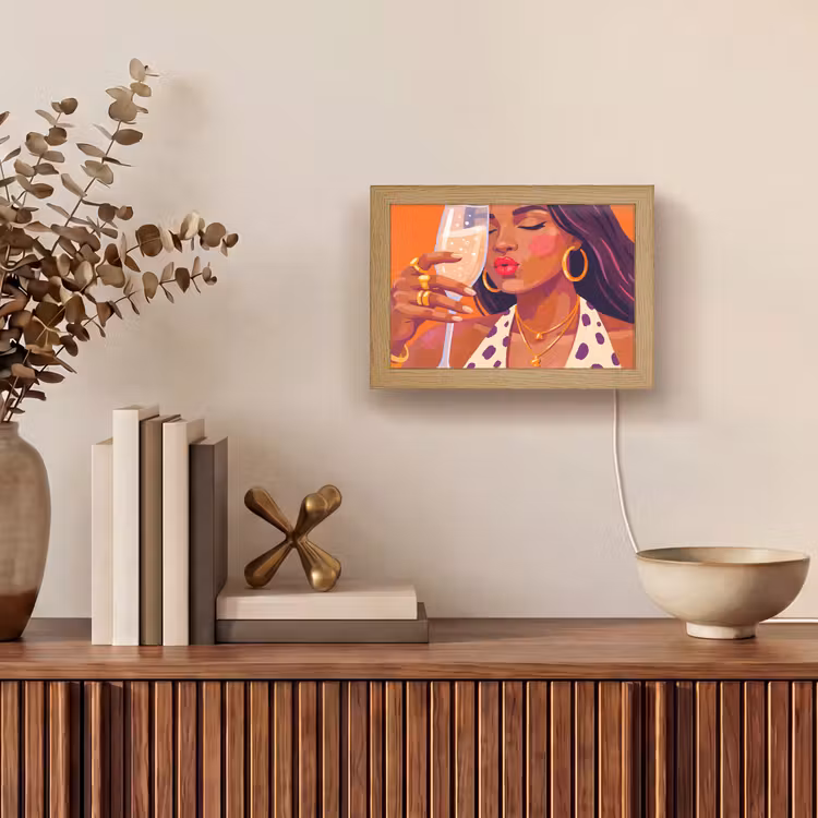 Lightbox - Wandlamp - Vrouw - Champagne - Feest - Modern - Oranje — 4