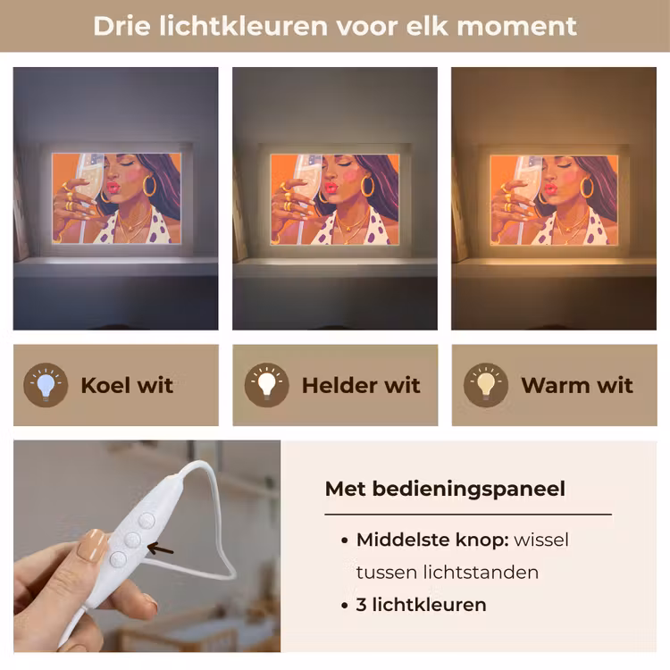 Lightbox - Wandlamp - Vrouw - Champagne - Feest - Modern - Oranje — 7