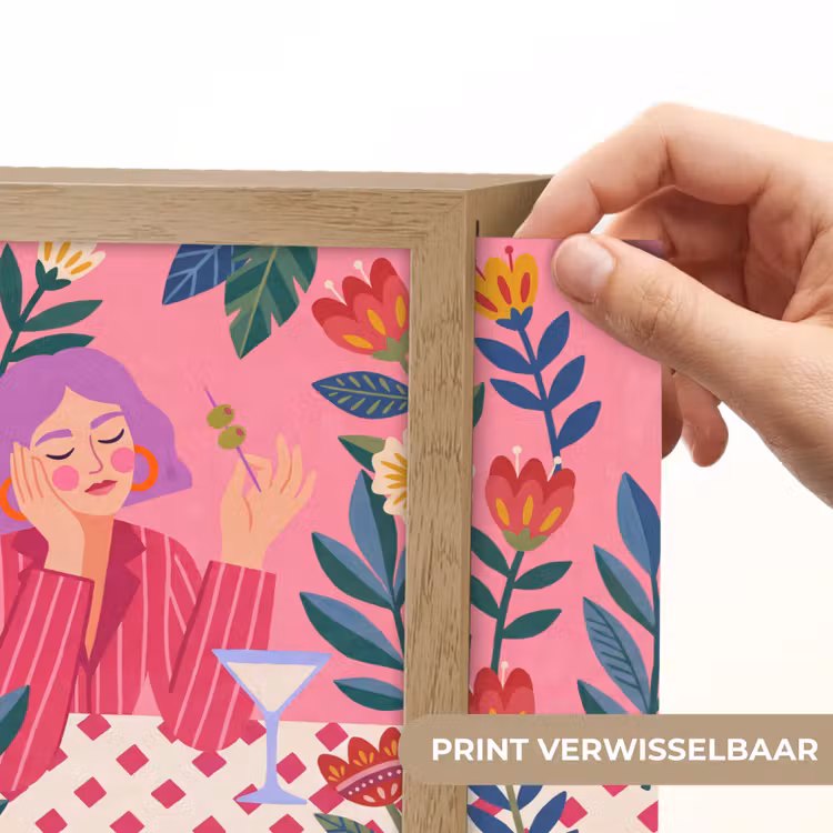 Lightbox - Wandlamp - Vrouw - Cocktail - Bloemen - Modern - Roze — 6
