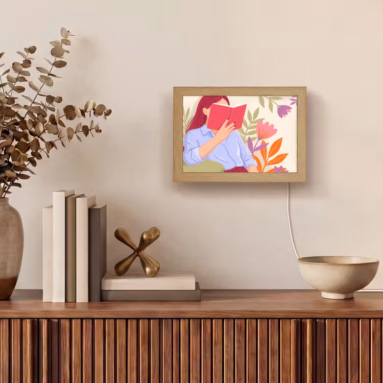 Lightbox - Wandlamp - Vrouw - Lezen - Thuis - Modern - Bloemen — 4