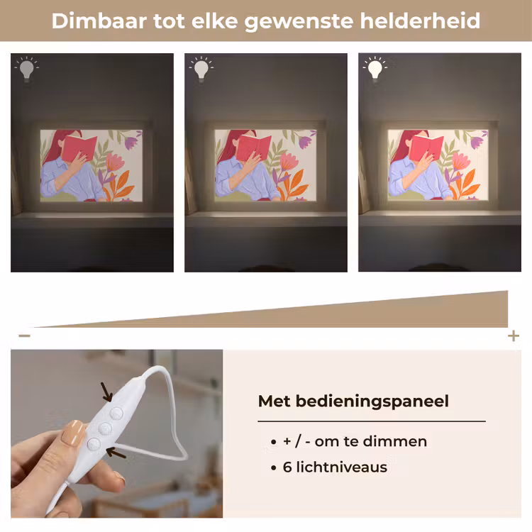 Lightbox - Wandlamp - Vrouw - Lezen - Thuis - Modern - Bloemen — 8
