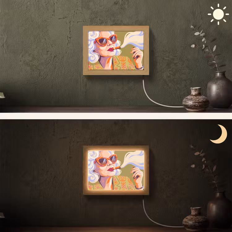 Lightbox - Wandlamp - Vrouw - Zonnebril - Portret - Modern - Kleurrijk — 3