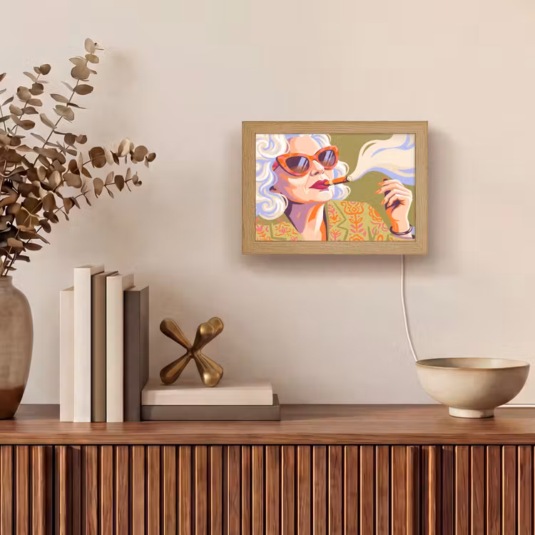 Lightbox - Wandlamp - Vrouw - Zonnebril - Portret - Modern - Kleurrijk — 4