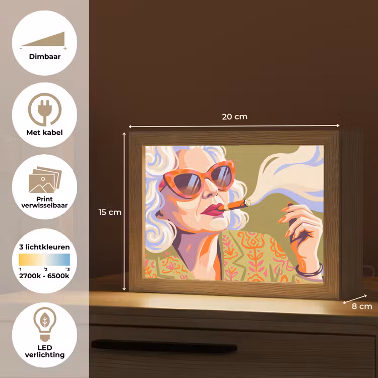 Lightbox - Wandlamp - Vrouw - Zonnebril - Portret - Modern - Kleurrijk — 9
