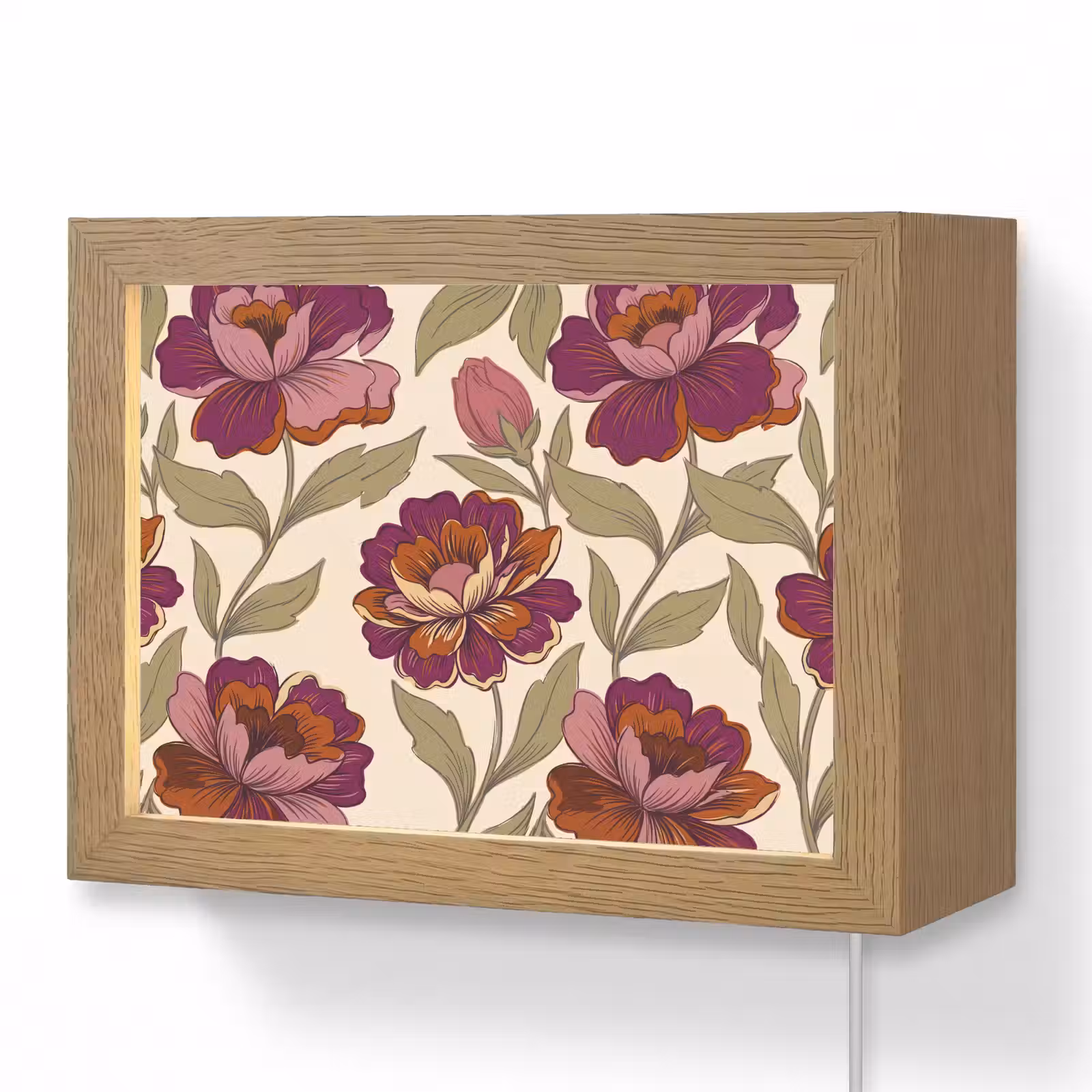 Lightbox - Wandlamp - Bloemen - Patroon - Natuur - Modern - Paars — 1
