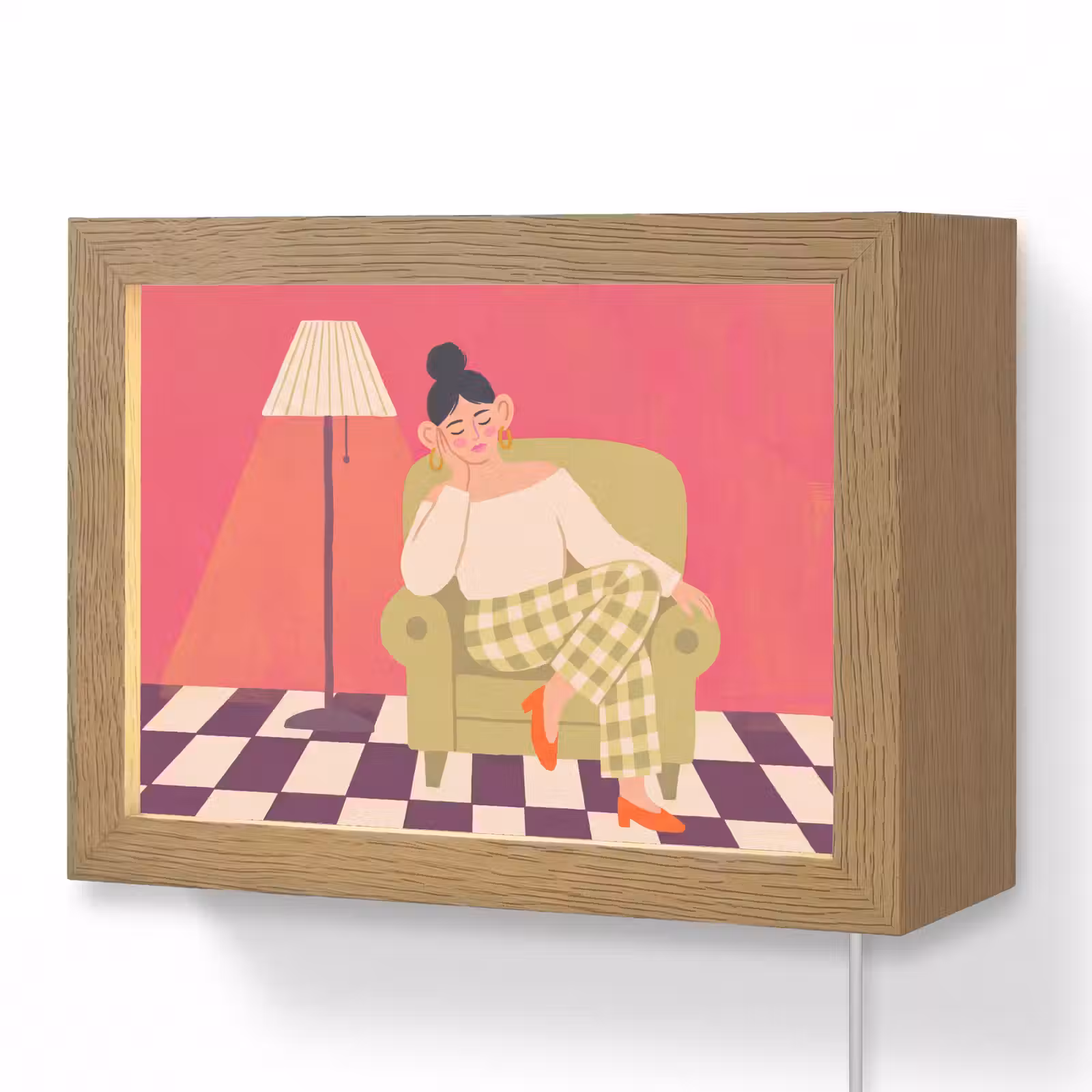Lightbox - Wandlamp - Vrouw - Rust - Interieur - Modern - Kunst — 1