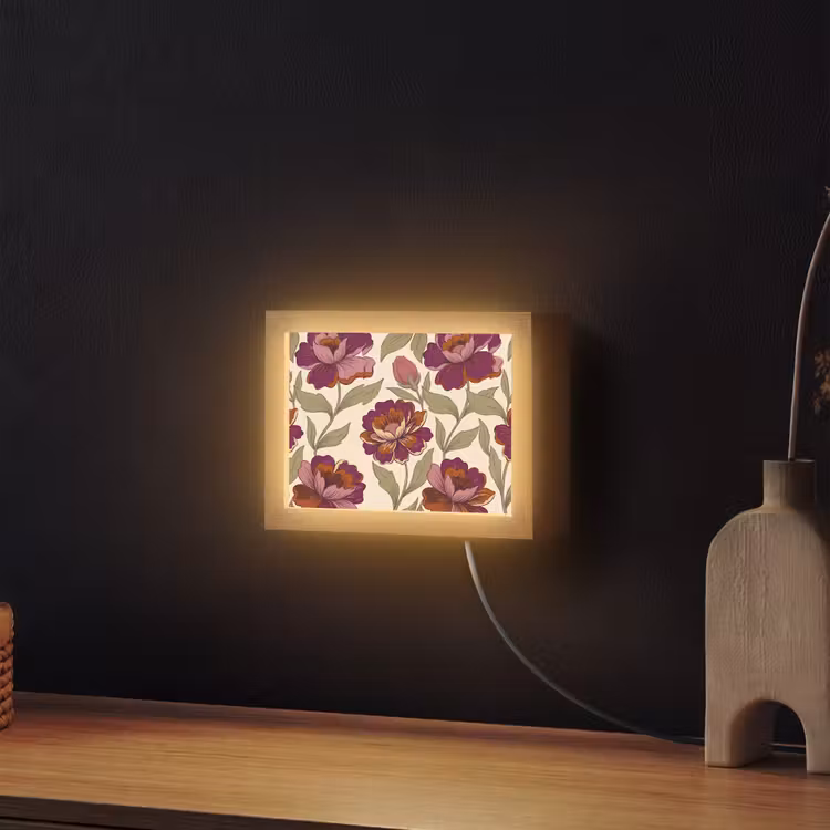 Lightbox - Wandlamp - Bloemen - Patroon - Natuur - Modern - Paars — 2