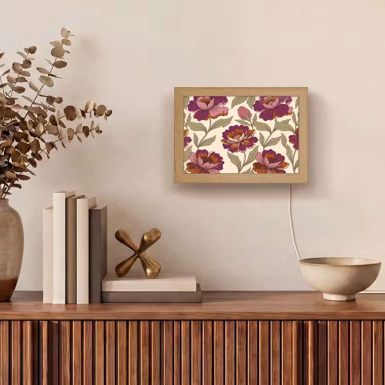 Lightbox - Wandlamp - Bloemen - Patroon - Natuur - Modern - Paars — 4