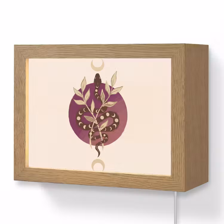 Lightbox - Wandlamp - Dieren - Slang - Maan - Mystiek - Abstract — 1