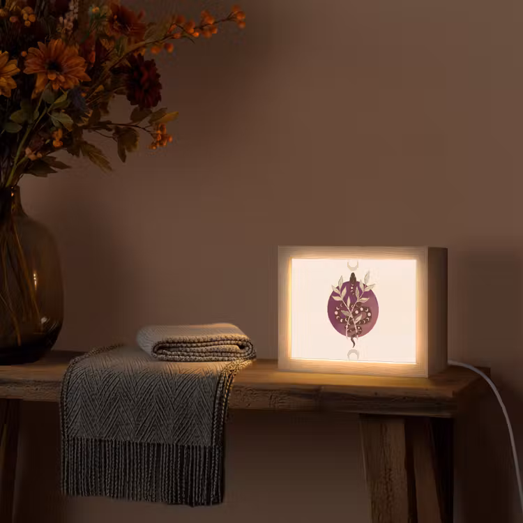 Lightbox - Wandlamp - Dieren - Slang - Maan - Mystiek - Abstract — 5