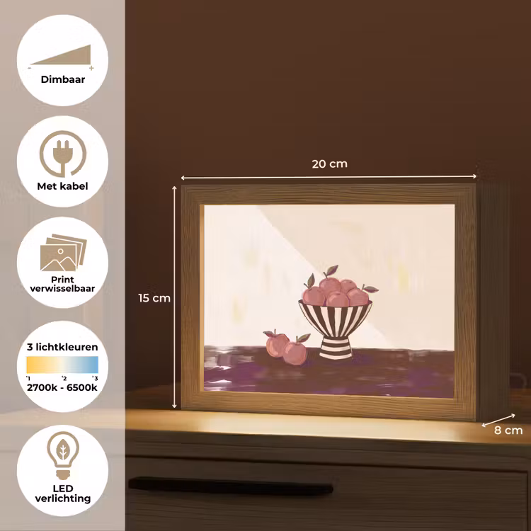 Lightbox - Wandlamp - Eten - Schaal - Stilleven - Modern - Rood — 9