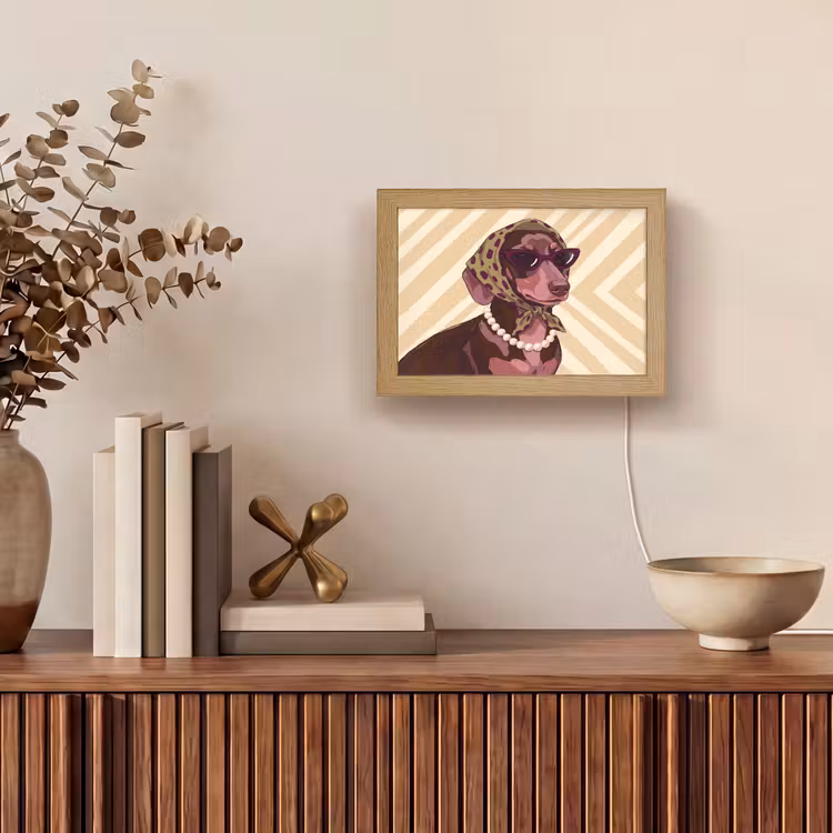 Lightbox - Wandlamp - Hond - Zonnebril - Hoofddoek - Dieren - Modern — 4