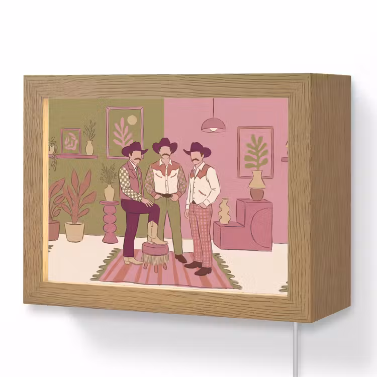 Lightbox - Wandlamp - Mensen - Mannen - Hoeden - Retro - Interieur — 1
